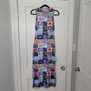 Dressed In Lala Cosmic Queen Bodycon Midi Dress Size Small